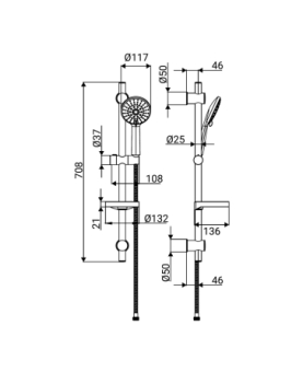 Shower rail set Leonida