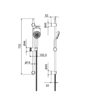 Shower rail set Calliope