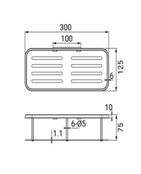 Panier rectangulaire pour douche