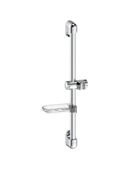 Sliding rail for shower sets with soap holder