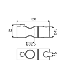 Scorrevole saliscendi per aste doccia Ø 32 mm