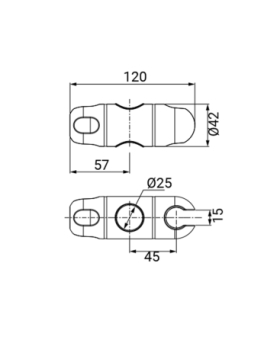 Slide for sliding rail sets Ø 25 mm