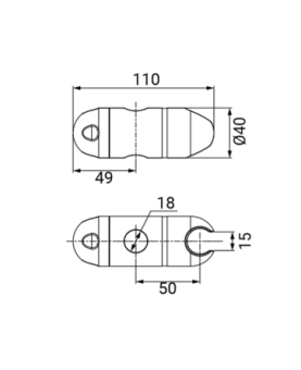 Scorrevole saliscendi per aste doccia Ø 18 mm